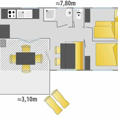 Zecamping 3 Espace Aquatique Pet Friendly Mobil-home Bbq 4 Pers 3*